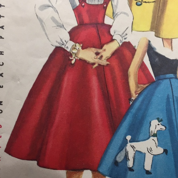 1950’s Simplicity 1664 Ladies Vintage Poodle Skirt Pattern 24 inch Waist - Picture 10 of 14